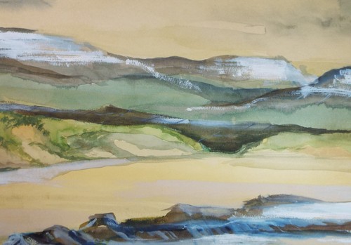 Original watercolour coastal - watercolour,, 'coastal