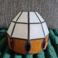 Small Tiffany Style Stained Glass Lampshade 6" Diameter Arts&Crafts Mission