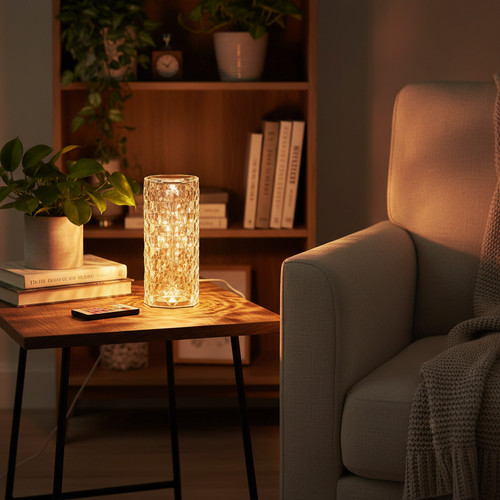 Crystal diamond table lamp rgb - table,