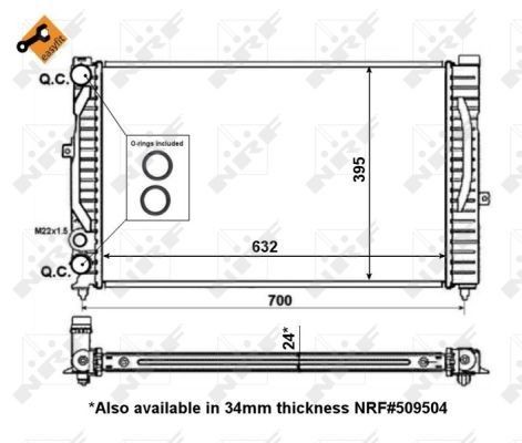 Nrf radiator for - passat, v5