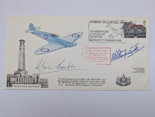 GB 1976 DOUGLAS BADER, BOB STANFORD TUCK Signed Rare '1st Flight Spitfire' Cover