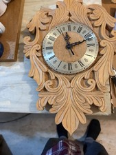 Vintage wood mantel clock - vintage,
