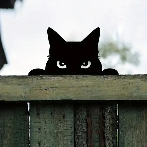 Metal peeping cat - metal,