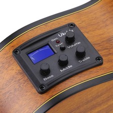 24-Inch Cutaway Ukulele Hawaii Guitar Instrument LED EQ Koa / Plywood Cowry SG5