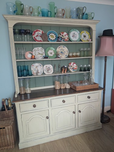 Large painted pine dresser - pine,