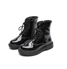 Girls Lace Up Ankle Boots Faux