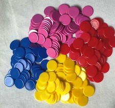 15mm or 22mm Opaque Counters Tokens Tiddly Winks Numeracy Plastic - 25 50 100