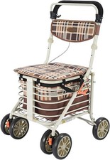 Walker with Seat + Wheels Rollators 4 Wheel Folding Lightweight Walking Aids