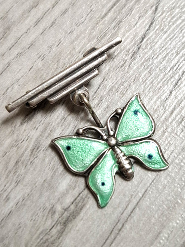 Vintage solid silver green - solid,
