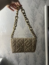 Zara Beige Hand Bag with Gold
