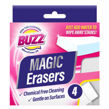 4 x Magic Erasers Clean Sponges Buzz Reusable Cleaning Foam Stain Dirt Remover