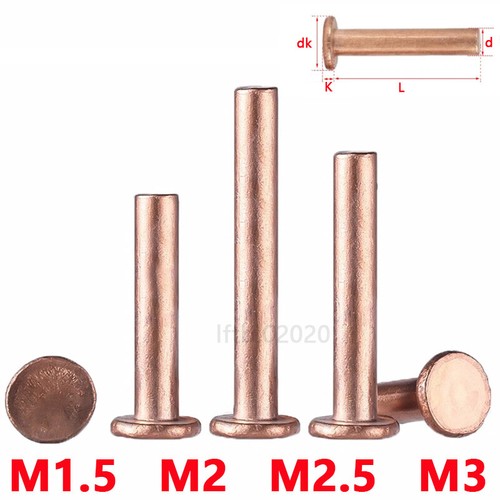 Solid copper flat head - copper, rivet