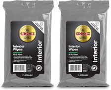 40x Simoniz Car Interior Dashboard Plastic Trim Eco XL Cleaning Wipes - Matt