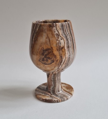 Vintage brown onyx goblet - vintage,