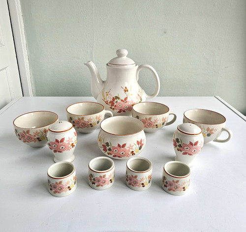 Hedge rose floral ceramic set - hedge,