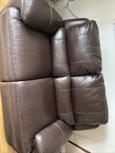 Brown leather sofas used - brown,