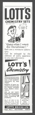 LOTT'S CHEMISTRY SET by Lott's Bricks Ltd  : Original Vintage 1962 Advert