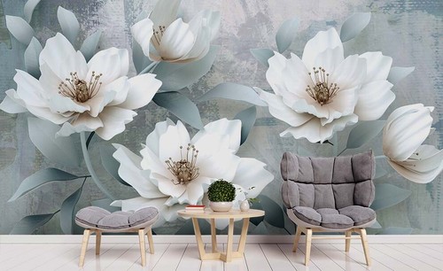 Floral pattern wallpaper - 3d,