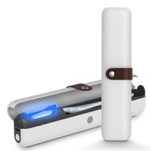 White toothbrush sanitizer - toothbrush,