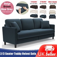 2 / 3 Seater Teddy Velvet Sofa