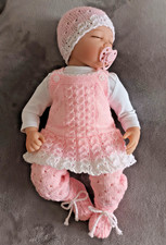 Hand knitted clothes newborn baby romper set reborn 20''- 22" outfit