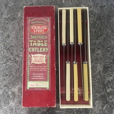 Gillott Cutlery Co Sheffield Stainless Steel 6 Knives Original Box