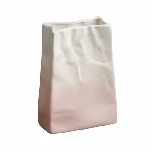 Ceramic paper bag vase - ceramic,