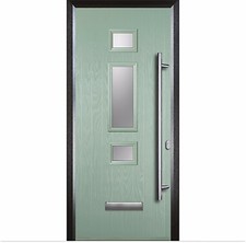 Chartwell Green Mid-3-Square Composite Door / Black Frame