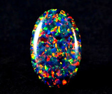 Natural Black Fire Opal Oval