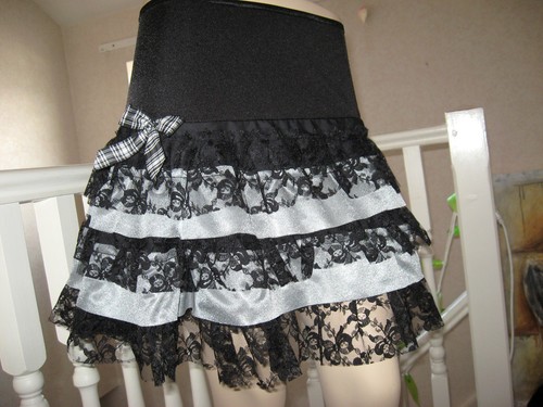 Grey black rara skirt gothic - grey,
