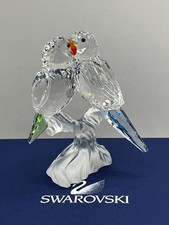 Swarovski Crystal Figurine Budgies Pair Symbolizing Faithfulness in Box #680627