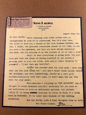 Rare Stan Laurel Autographed