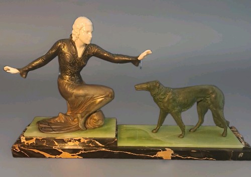 Very large art deco spelter - very,