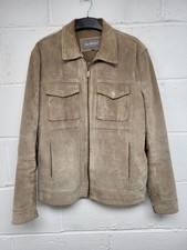 Ben Sherman Beige Suede Zip Up Jacket Mens Size Small. PD