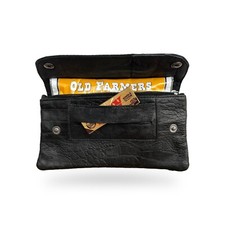 Soft leather tobacco pouch - leather,