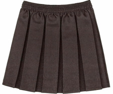 Girls Mini Skirt Box Pleated School Uniform Elastic Waist Plain Skirt For Kids
