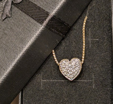 Swarovski gold tone crystal heart necklace