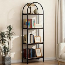 Arched tier narrow bookcase - 4-tier,