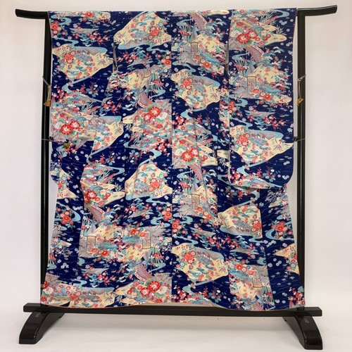 Japanese kimono furisode blue - kimono,