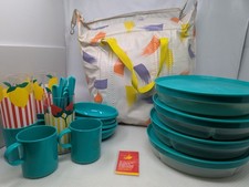 Gio'Style Plastic Picnic Set Green With Carry Bag RD12