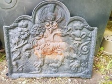 Antique fire back cast iron - antique,