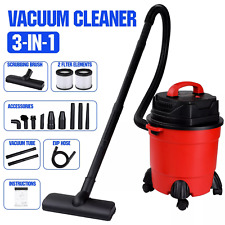 Vacuum Cleaner Wet Dry Bagless 15L Cylinder Powerful Cleaning 9Pcs 2 Fiter