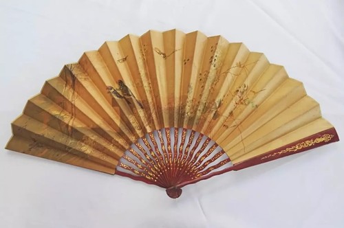 Antique victorian fan - fan, carved