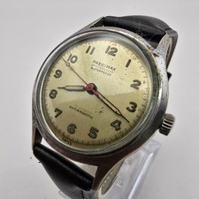 PRECIMAX MENS WATCH STAINLESS STEEL SWISS VINTAGE MILITARY 17J MANUAL WINDING.