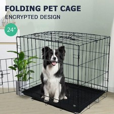 24 inch metal dog cage Pet dog training box Household multi door pet cage UK