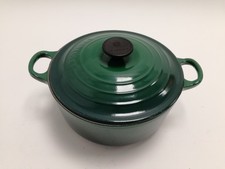 Le Creuset Round Cast Iron Casserole Dish Green With Lid