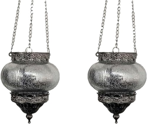 Silver glass hanging - glass, lanterns