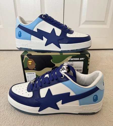 Bape sta leather white - sta, white/blue