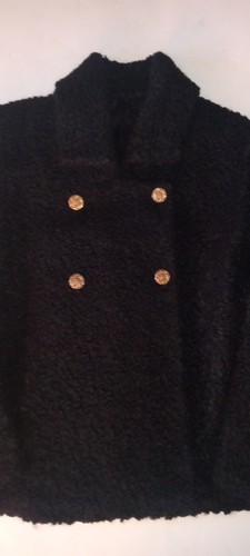 Black persian curly lamb - black, coat