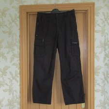 Mountain Life dark grey black hiking walking cargo trousers 32x29" multi pockets